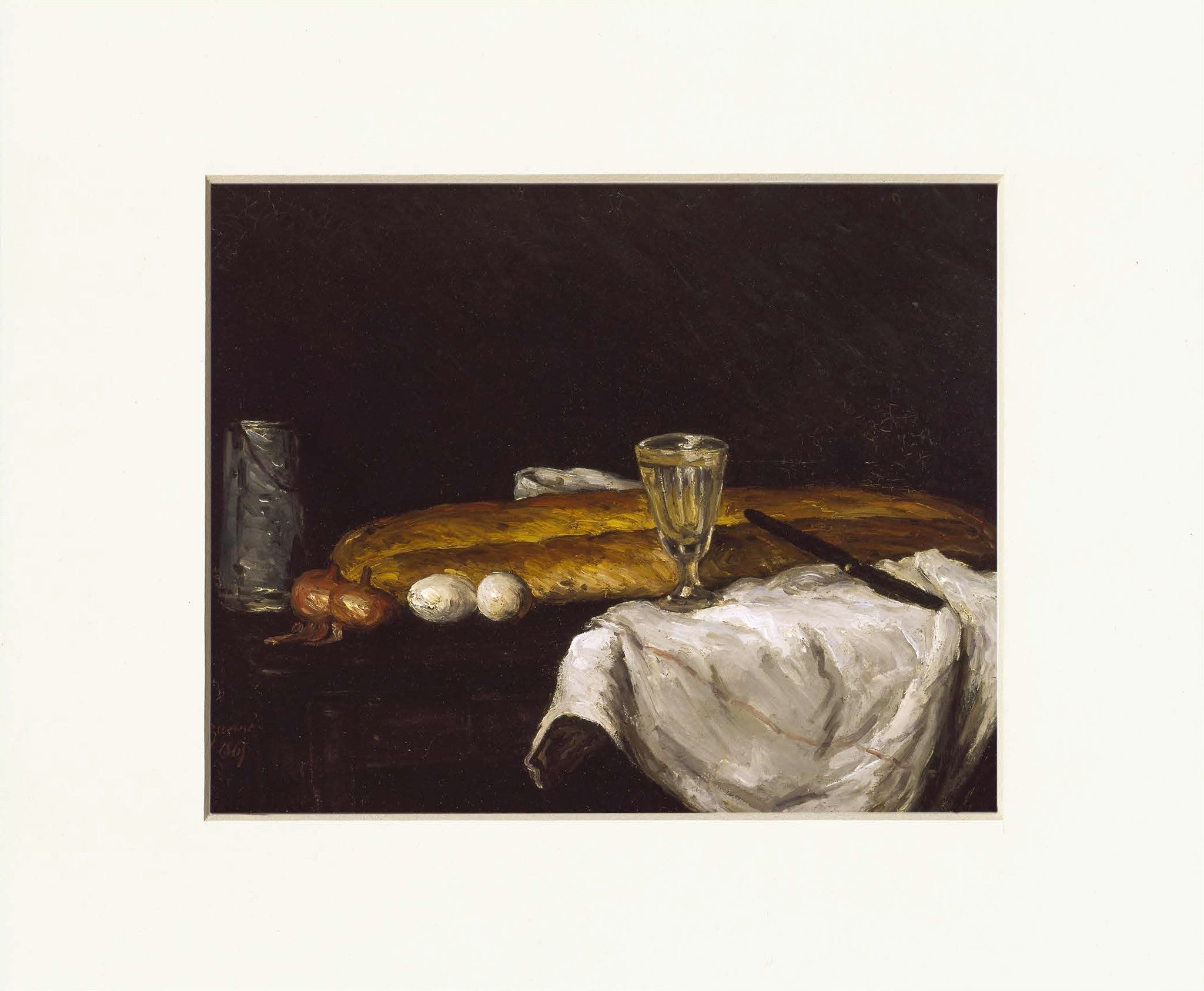 Still Life with Bread and Eggs 11" x 14"  Matted Print