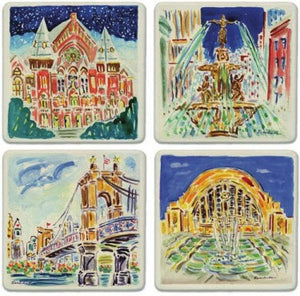 Cincinnati Treasures Stone Coaster Set